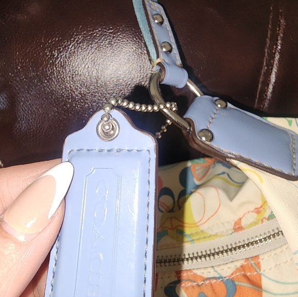 Coach Colorful Signature Shoulder Bag with Blue Accents - Picture 14 of 14
